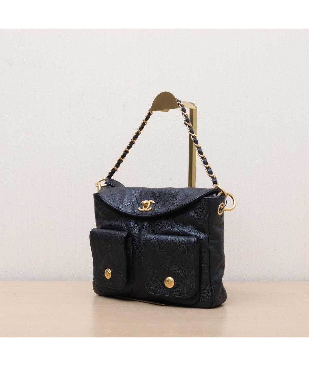 CHANEL Черная кожаная сумка через плечо, фото 4