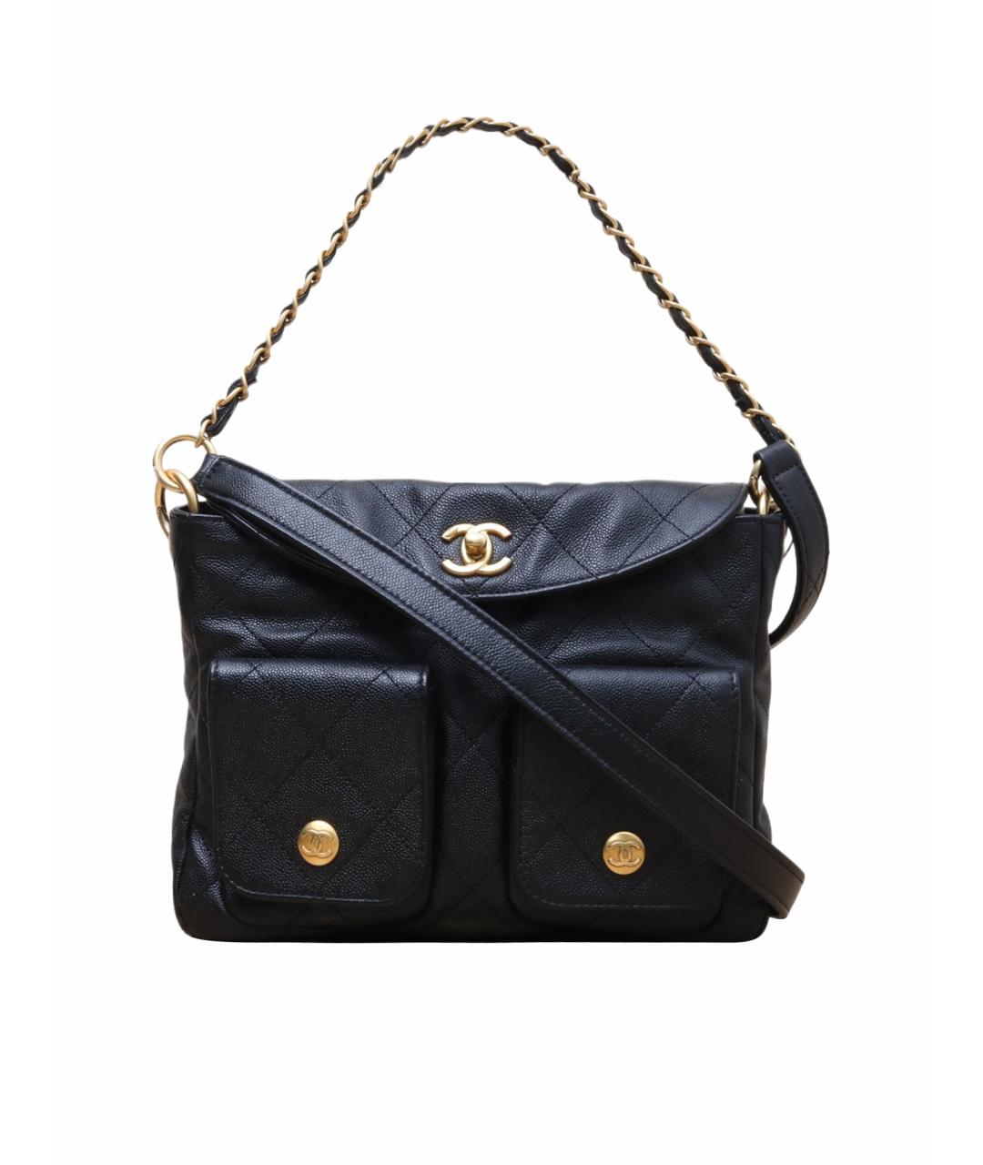 CHANEL Черная кожаная сумка через плечо, фото 1