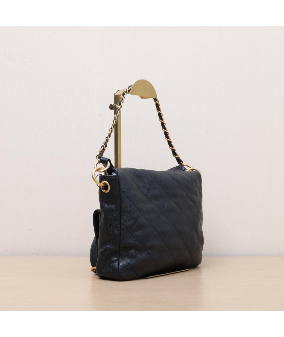 CHANEL Черная кожаная сумка через плечо, фото 6