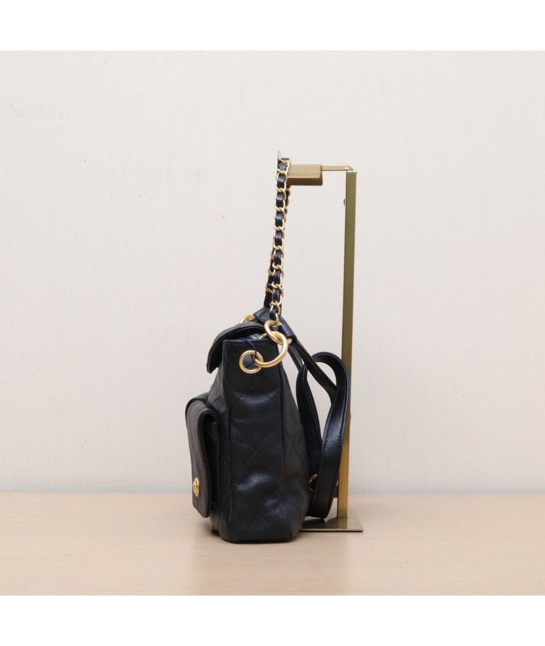 CHANEL Черная кожаная сумка через плечо, фото 5
