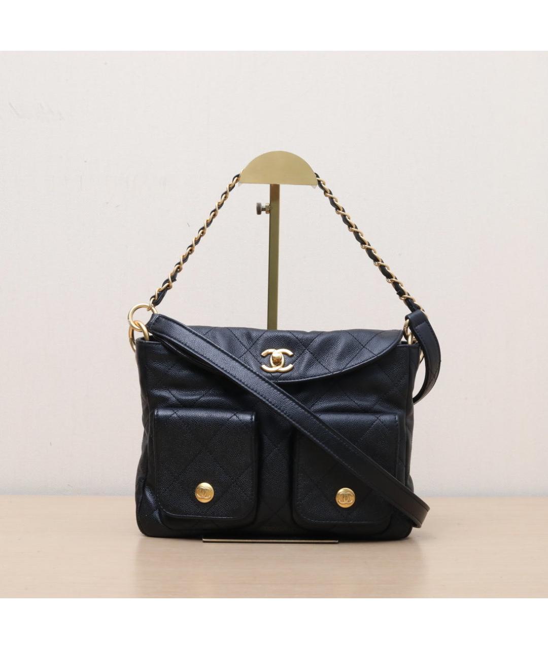 CHANEL Черная кожаная сумка через плечо, фото 3