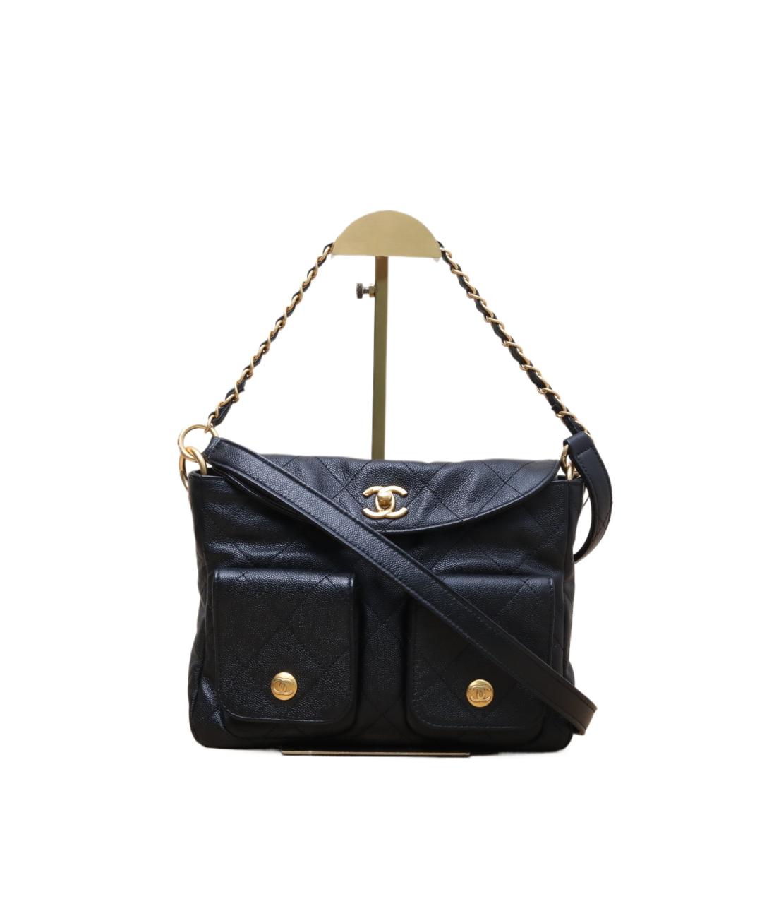 CHANEL Черная кожаная сумка через плечо, фото 10