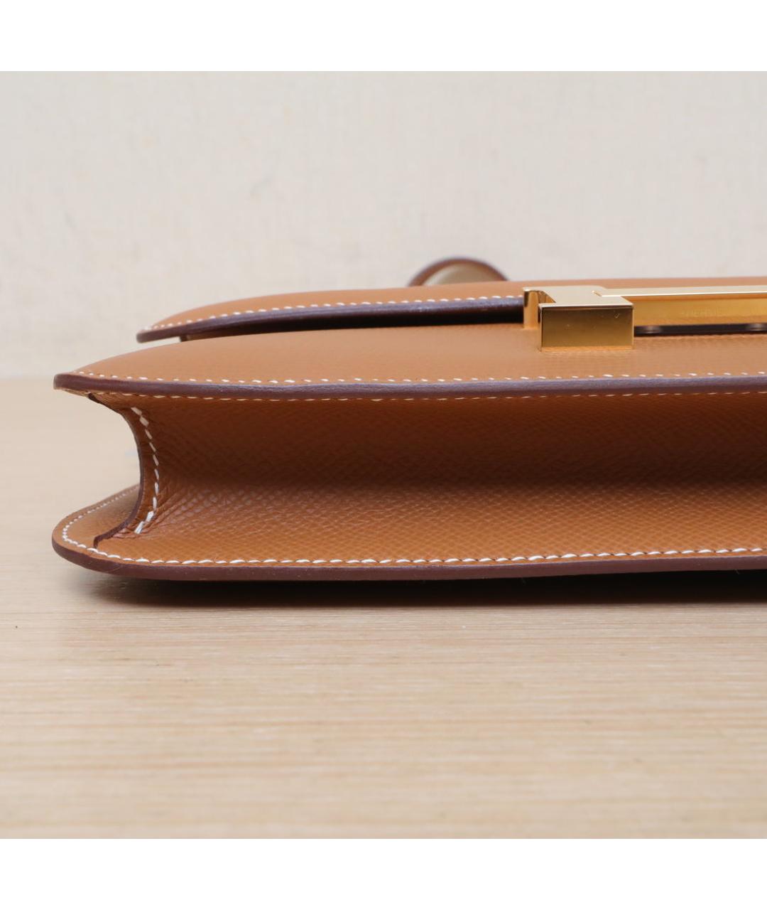 HERMES Коричневая кожаная сумка через плечо, фото 9