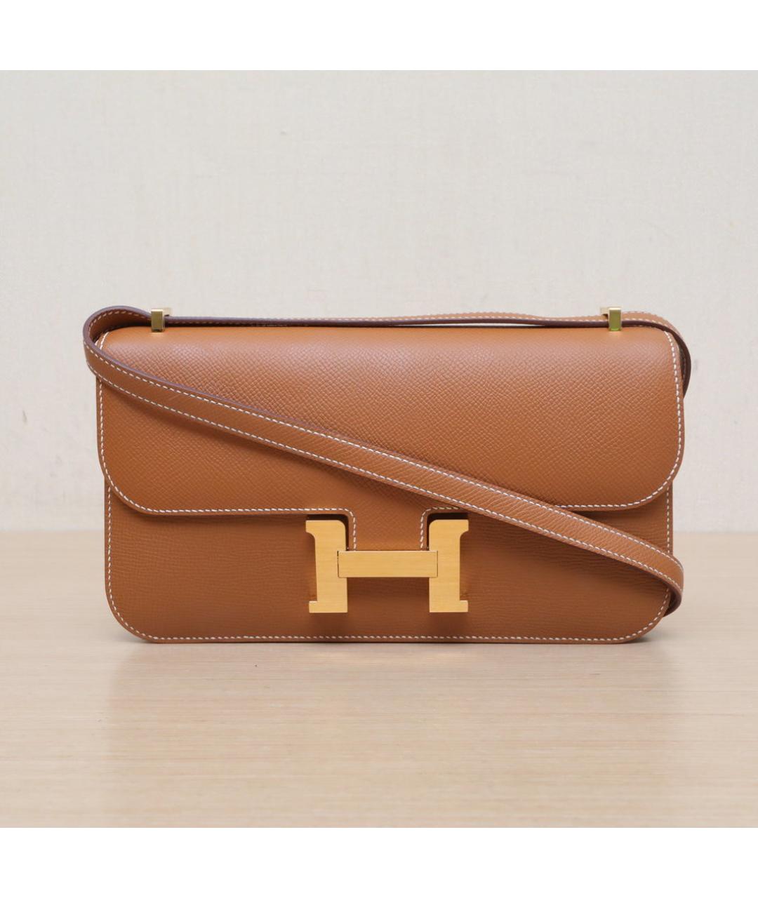 HERMES Коричневая кожаная сумка через плечо, фото 3