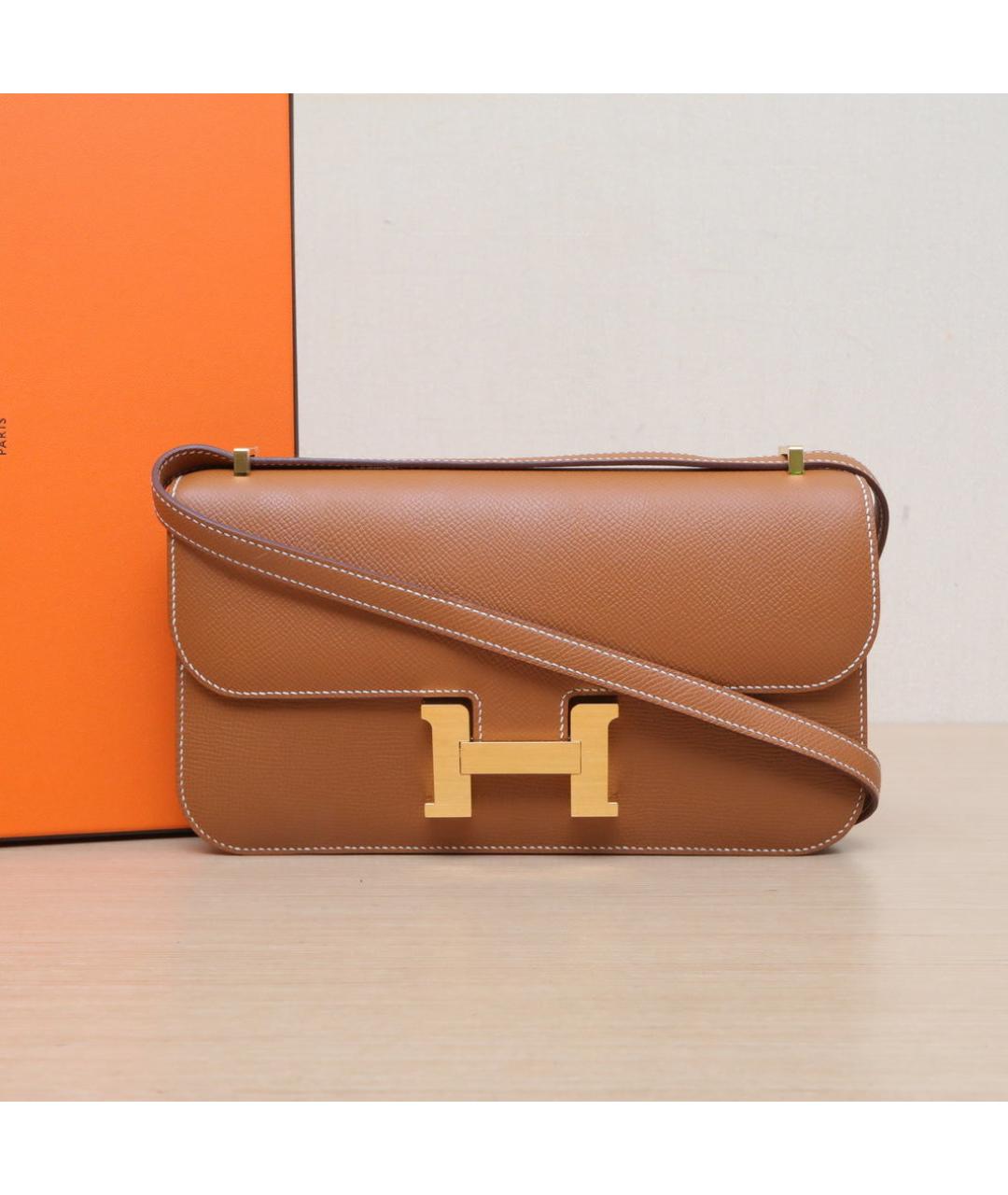 HERMES Коричневая кожаная сумка через плечо, фото 2