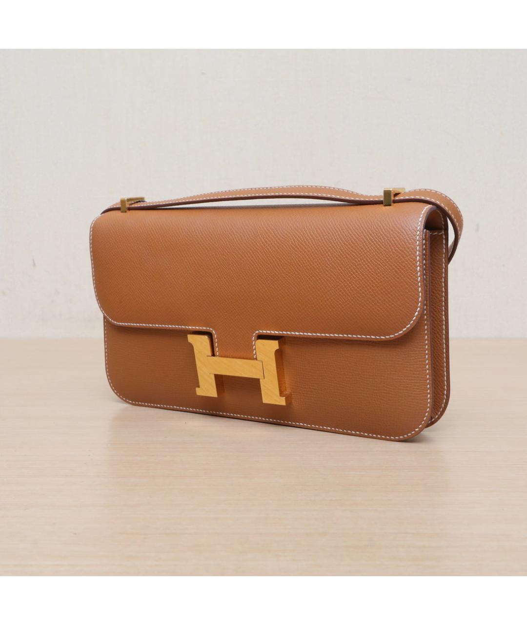 HERMES Коричневая кожаная сумка через плечо, фото 4