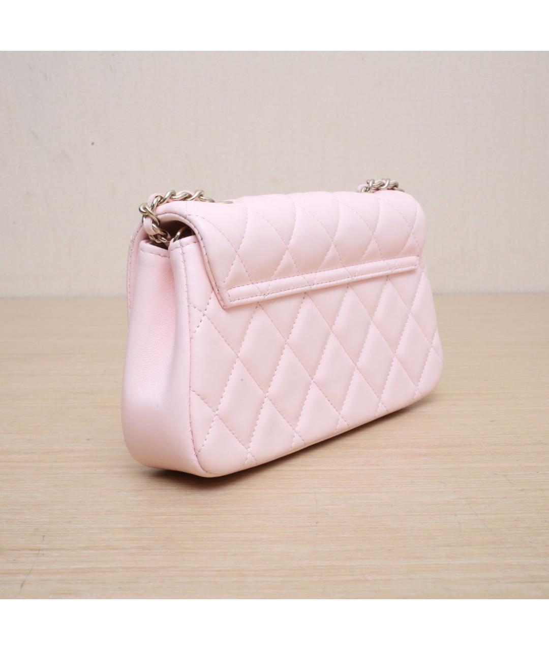 CHANEL Розовая кожаная сумка через плечо, фото 6