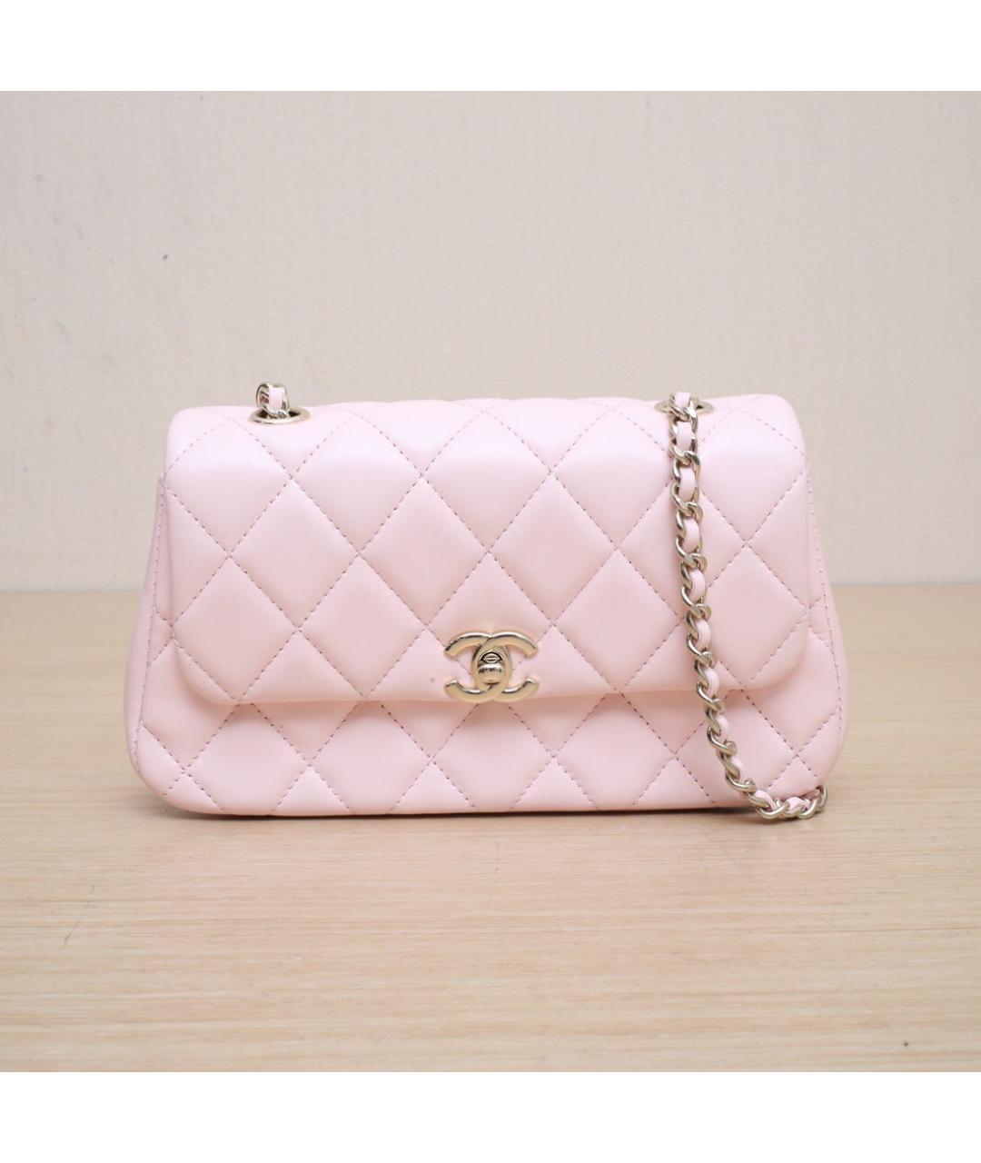 CHANEL Розовая кожаная сумка через плечо, фото 3