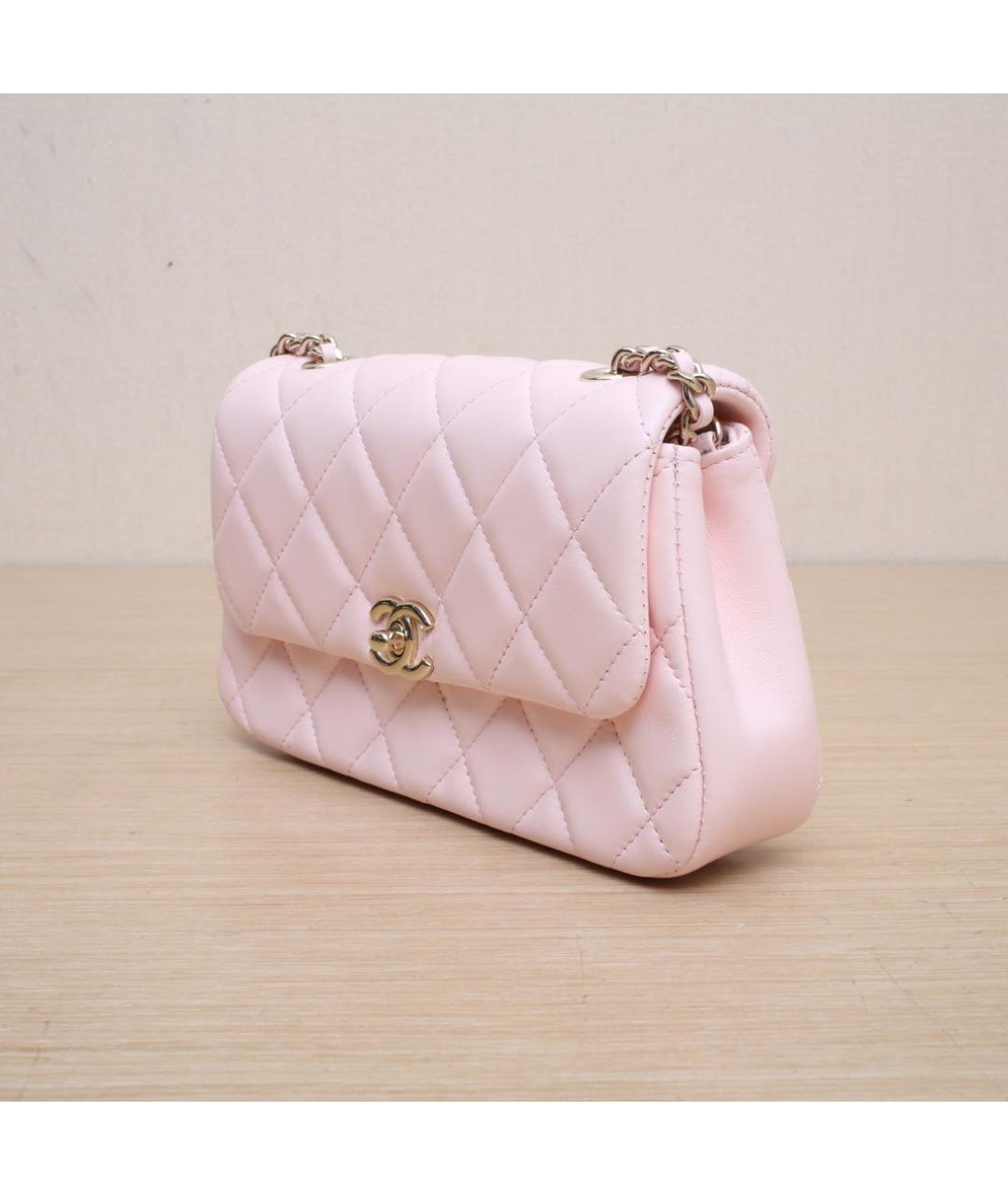 CHANEL Розовая кожаная сумка через плечо, фото 4