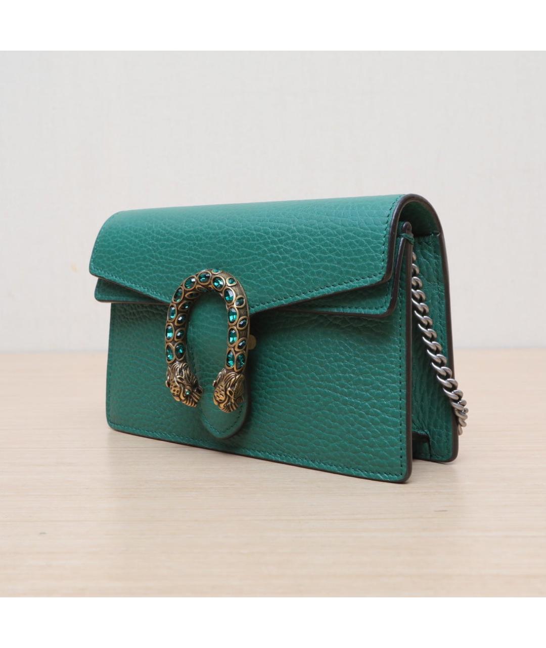 GUCCI Зеленая кожаная сумка через плечо, фото 4