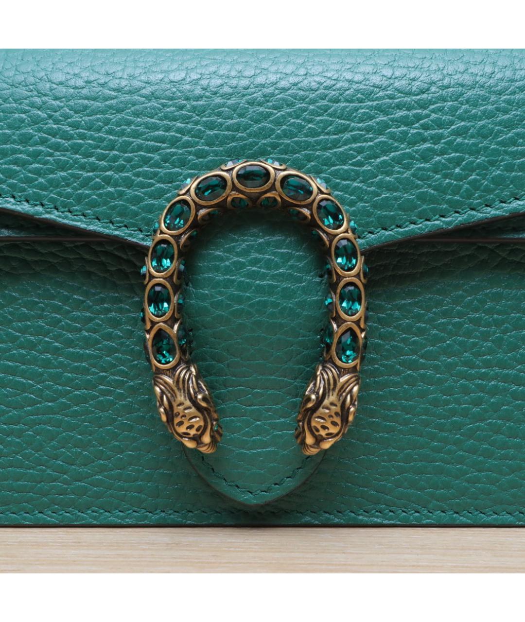 GUCCI Зеленая кожаная сумка через плечо, фото 8