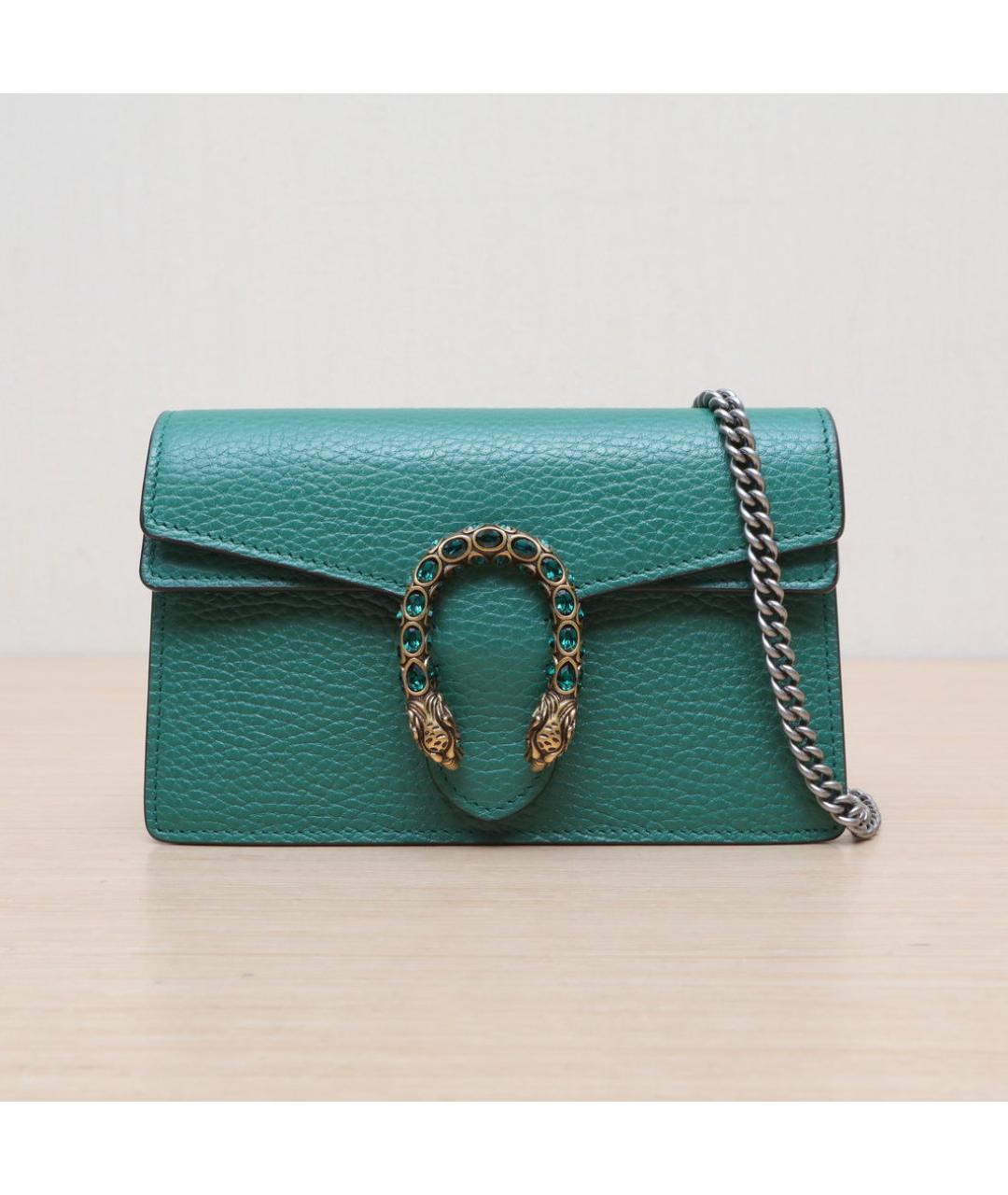 GUCCI Зеленая кожаная сумка через плечо, фото 3