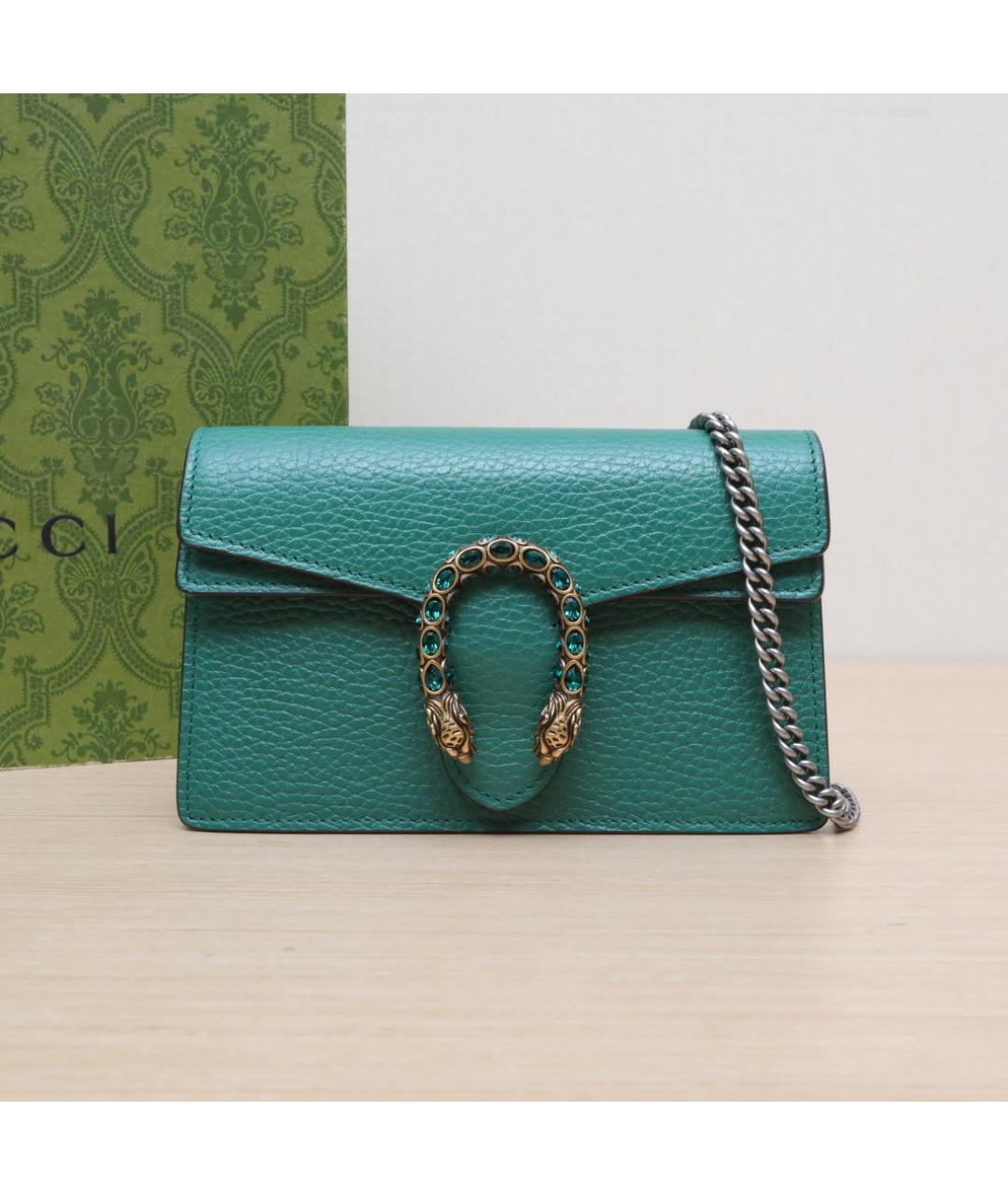 GUCCI Зеленая кожаная сумка через плечо, фото 2