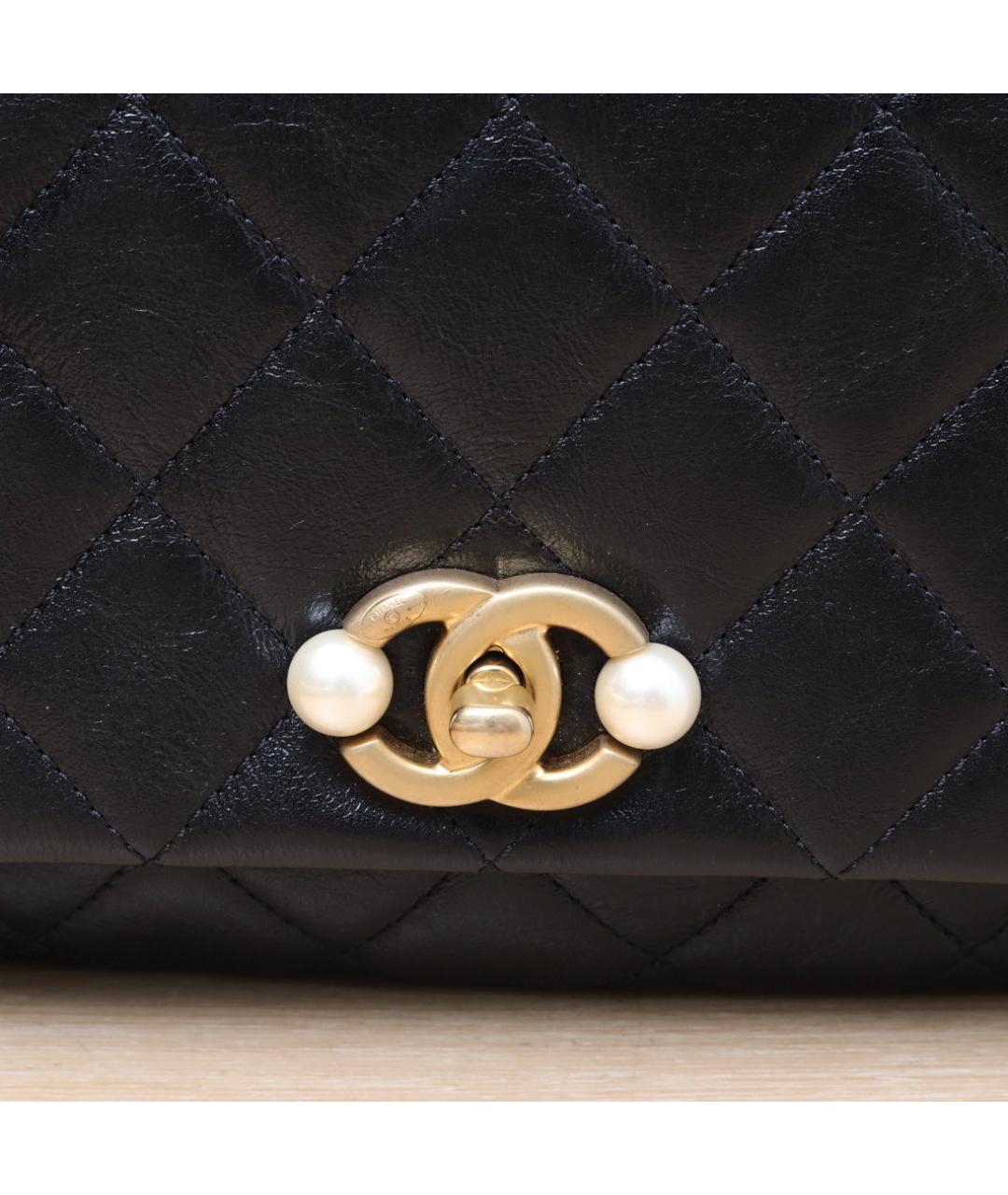 CHANEL Черная кожаная сумка через плечо, фото 8