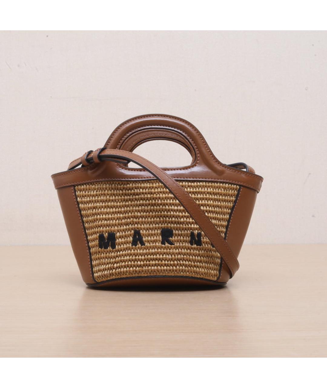 MARNI Коричневая пелетеная сумка через плечо, фото 2