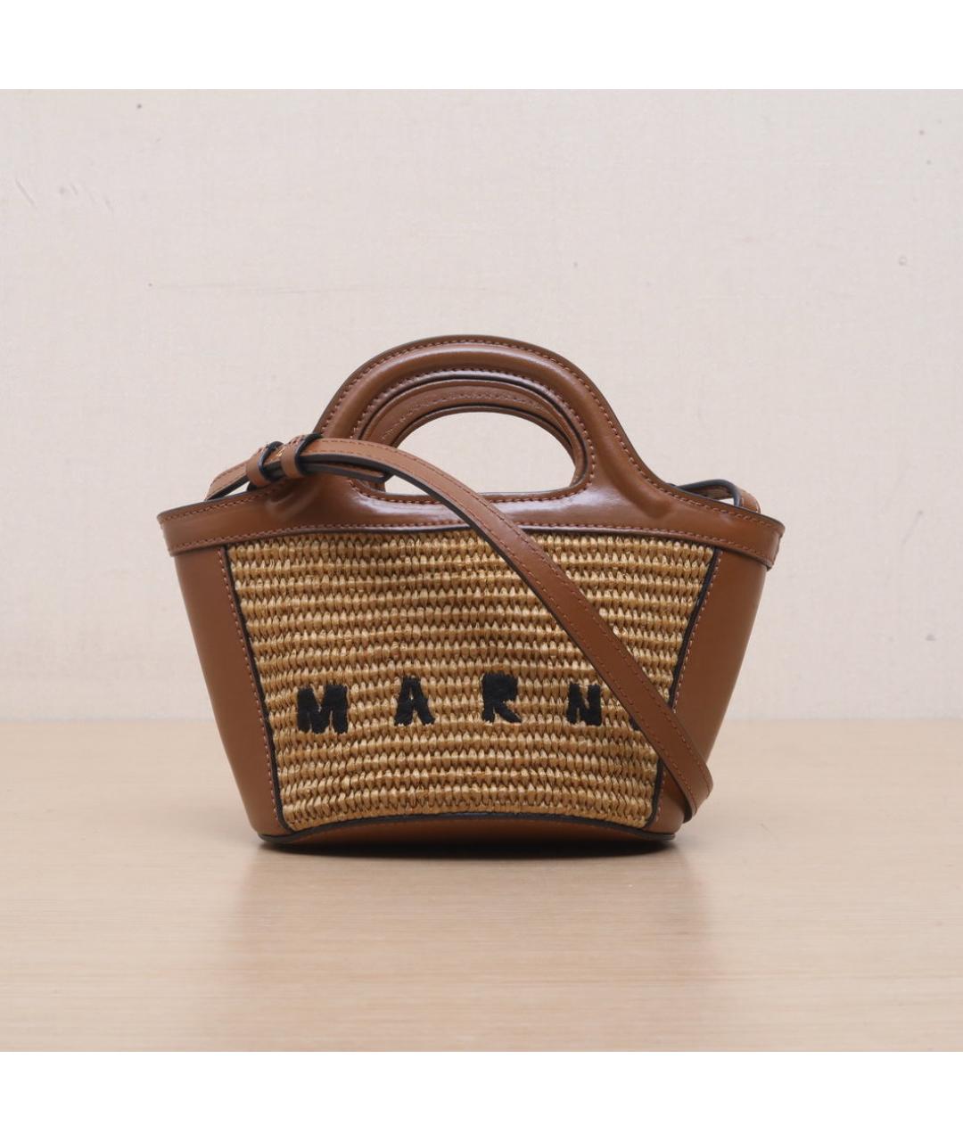 MARNI Коричневая пелетеная сумка через плечо, фото 3