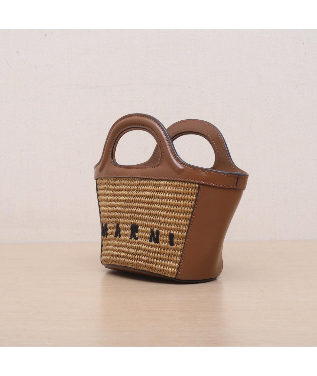 MARNI Коричневая пелетеная сумка через плечо, фото 4