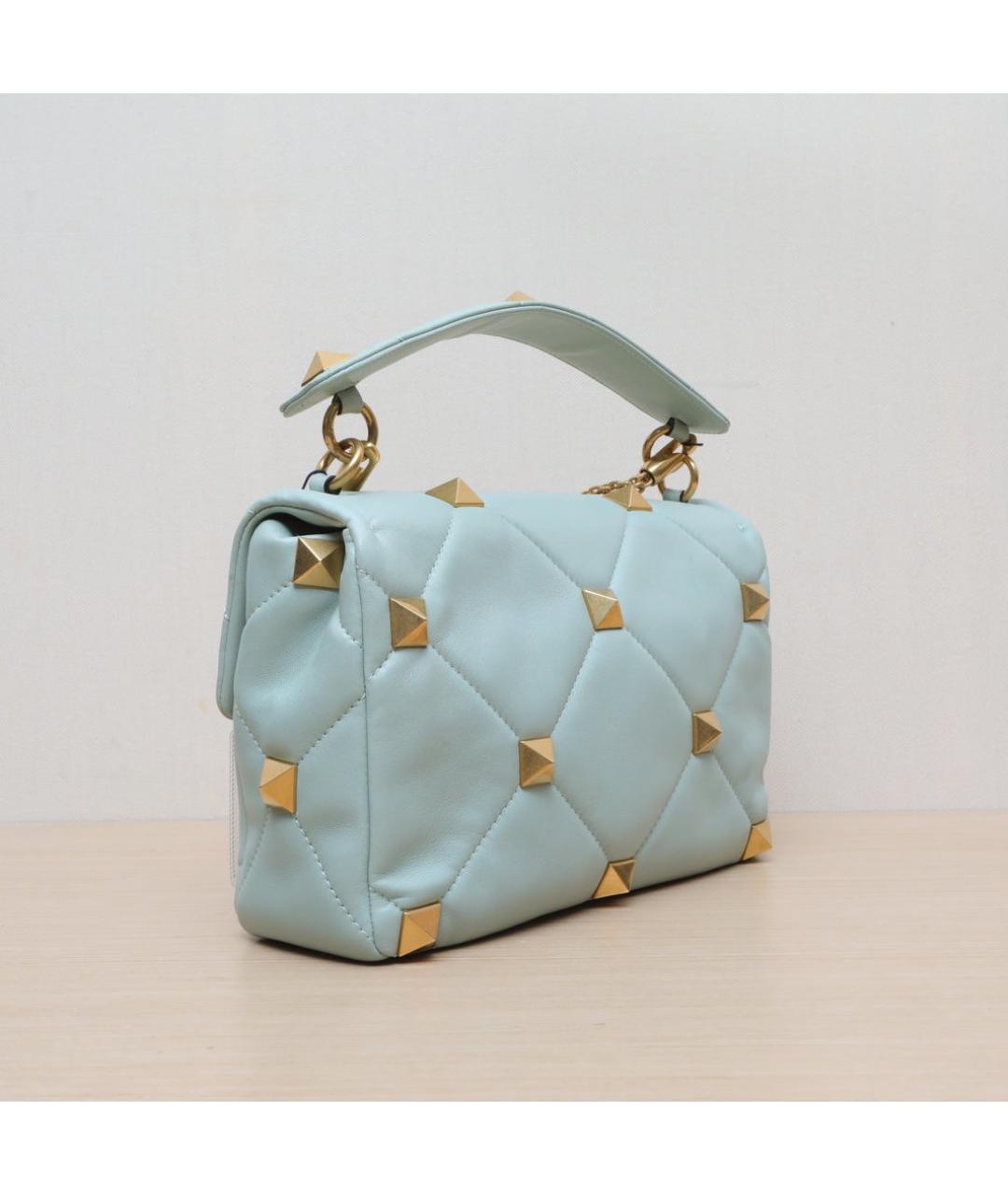 VALENTINO Голубая кожаная сумка через плечо, фото 6