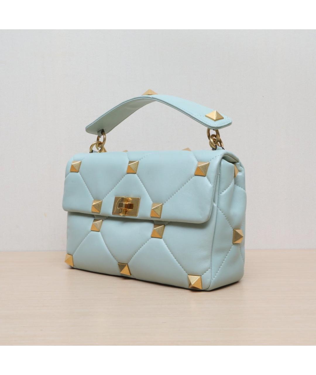 VALENTINO Голубая кожаная сумка через плечо, фото 4