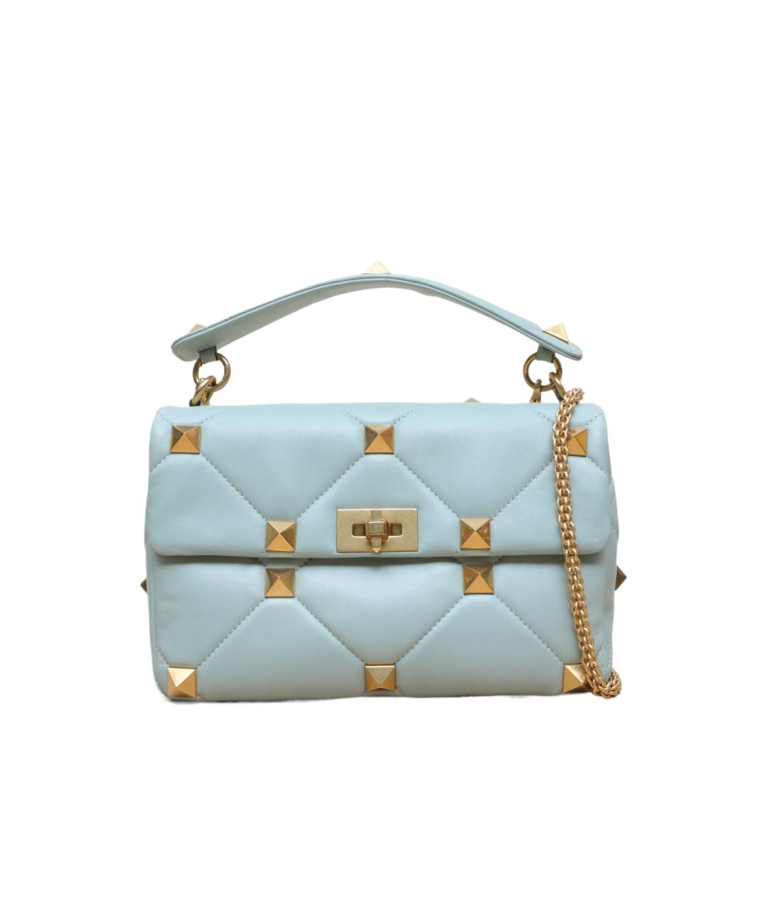 VALENTINO Голубая кожаная сумка через плечо, фото 1