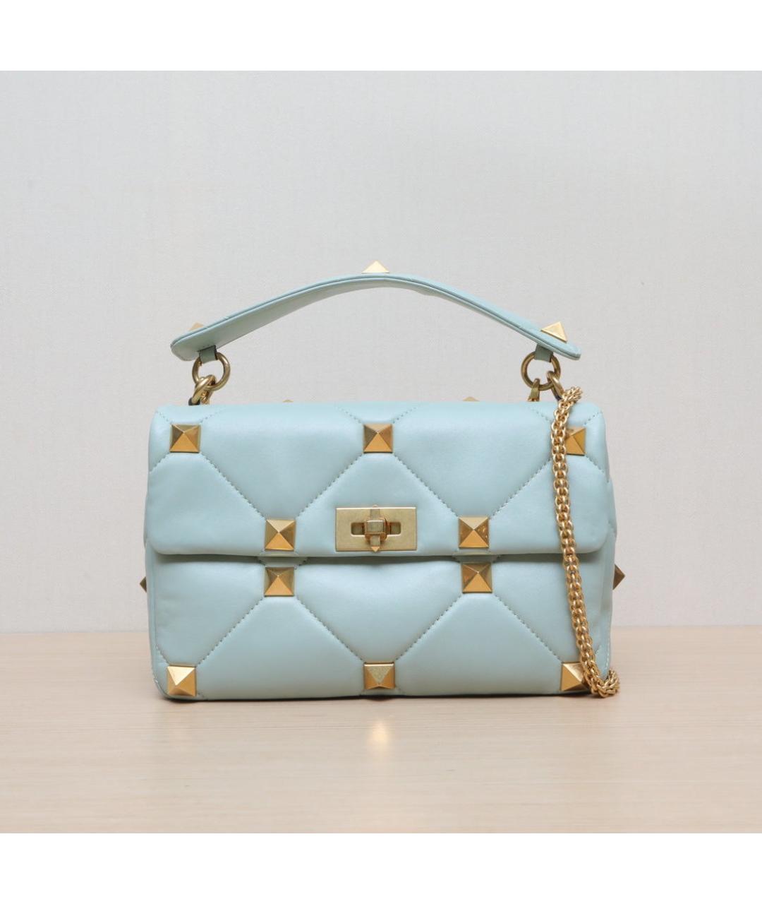 VALENTINO Голубая кожаная сумка через плечо, фото 3