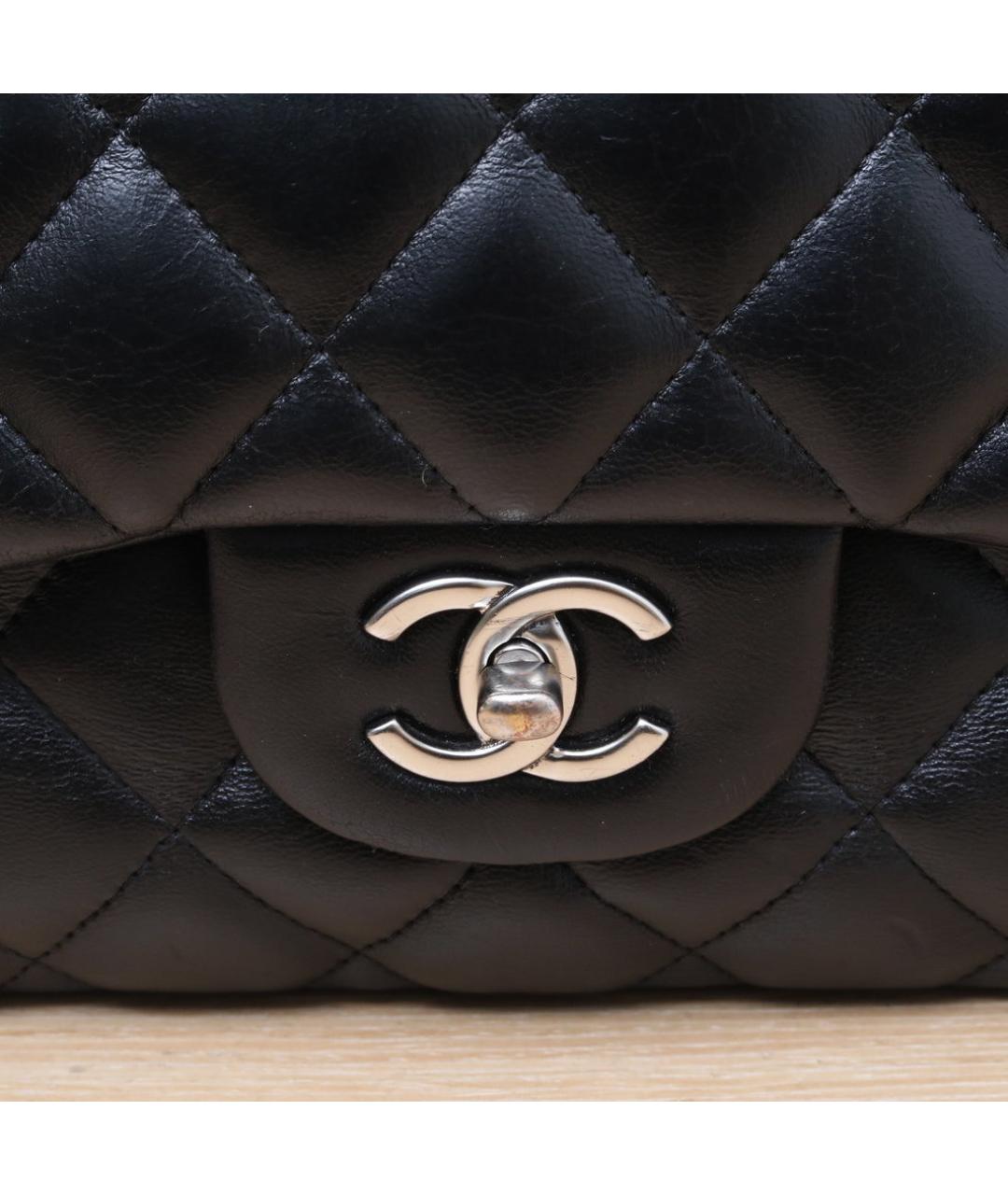 CHANEL Черная кожаная сумка через плечо, фото 8