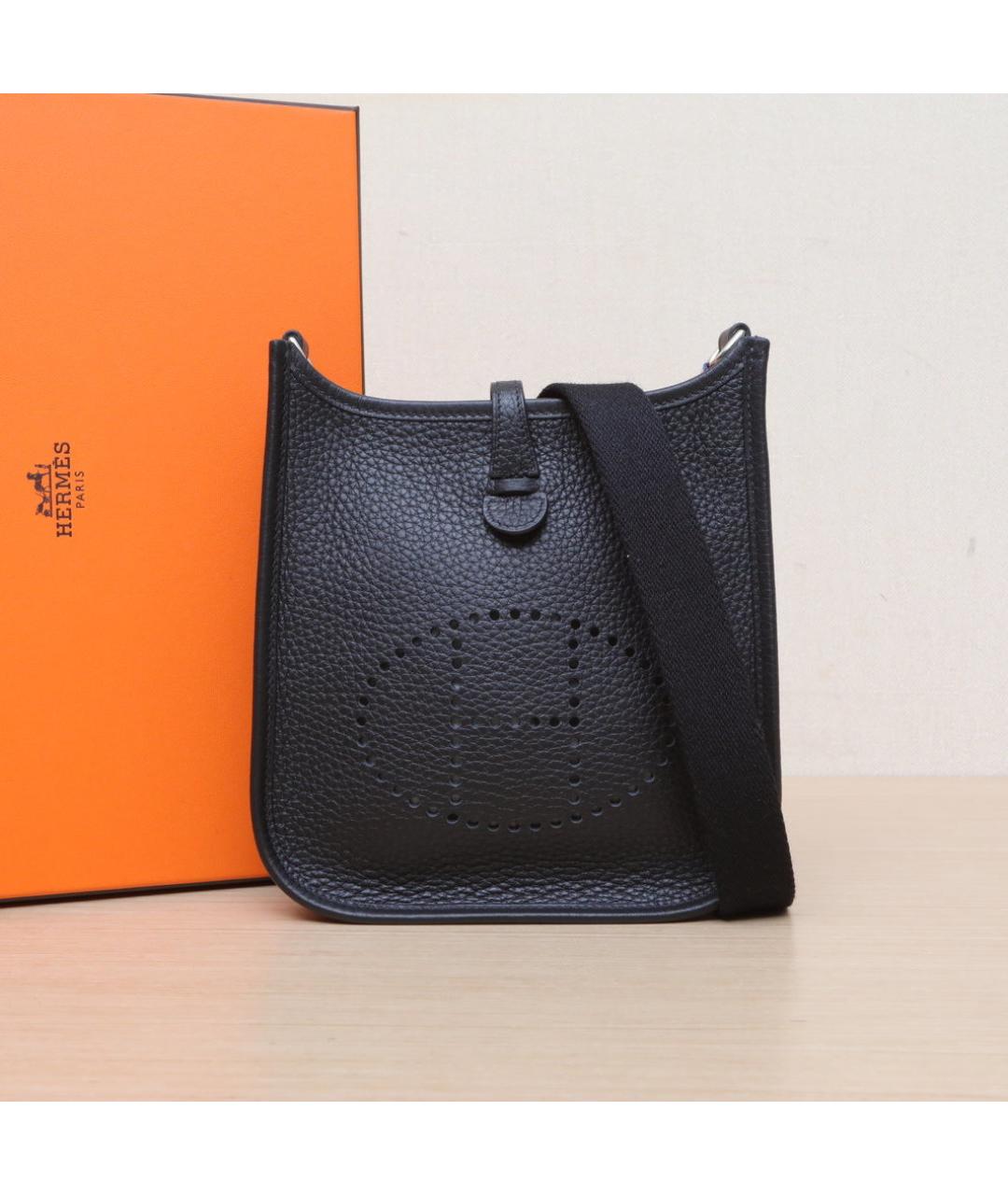 HERMES Черная кожаная сумка через плечо, фото 2