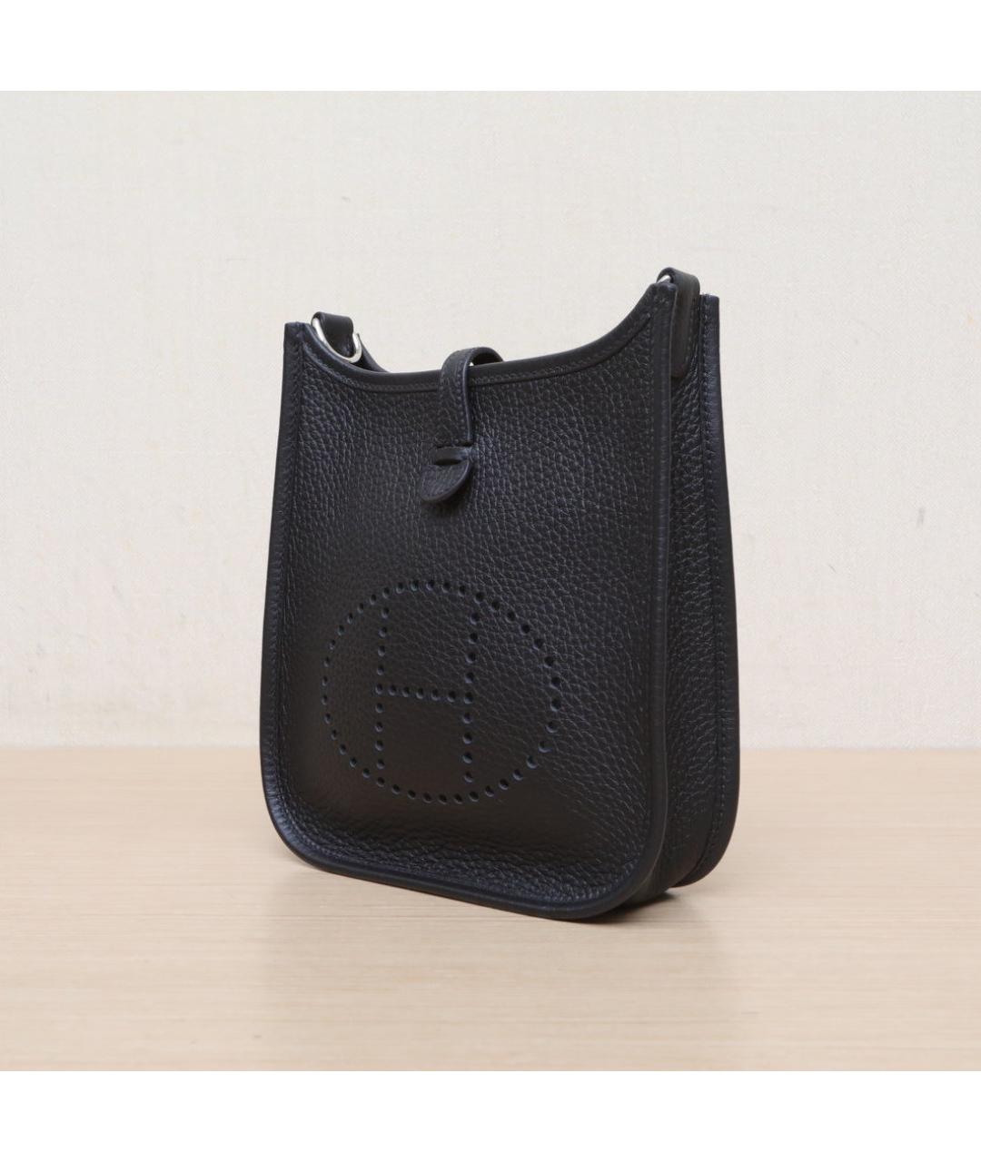 HERMES Черная кожаная сумка через плечо, фото 4
