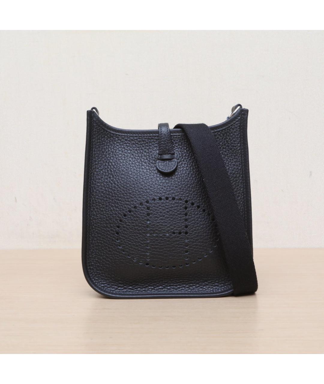 HERMES Черная кожаная сумка через плечо, фото 3