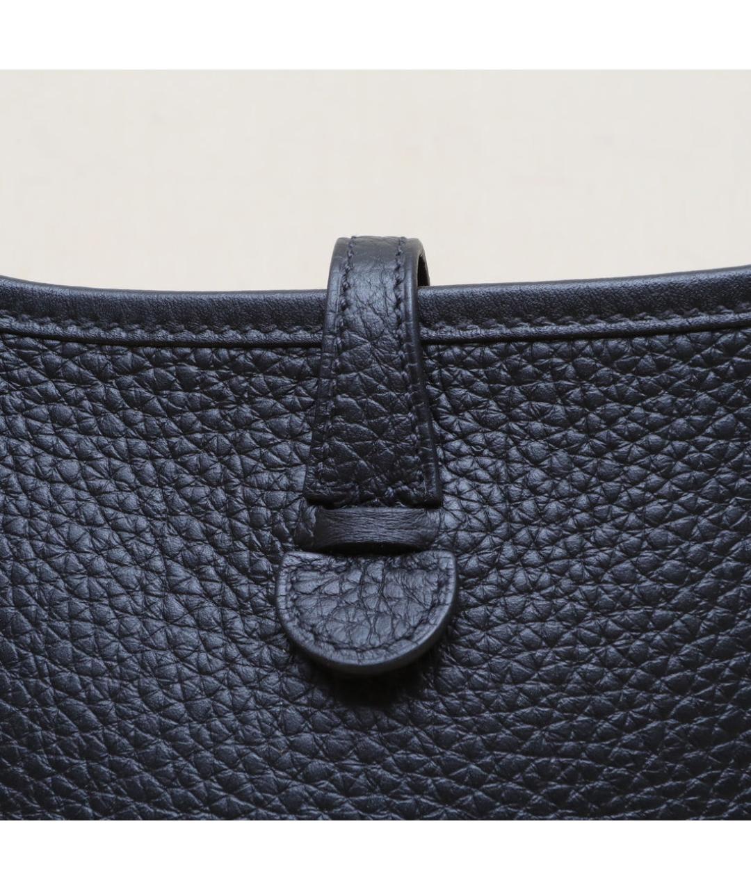 HERMES Черная кожаная сумка через плечо, фото 8