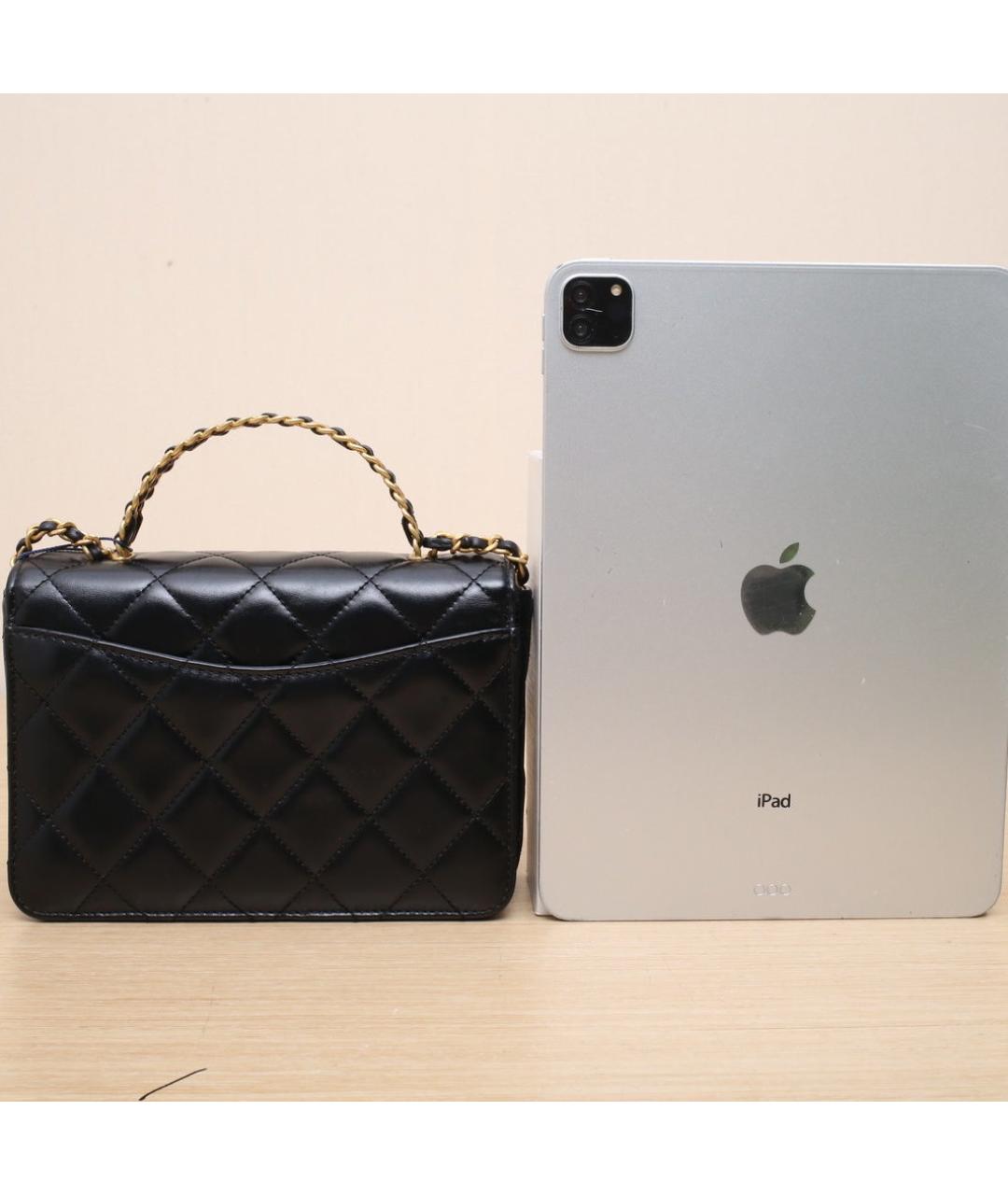 CHANEL Черная кожаная сумка через плечо, фото 7
