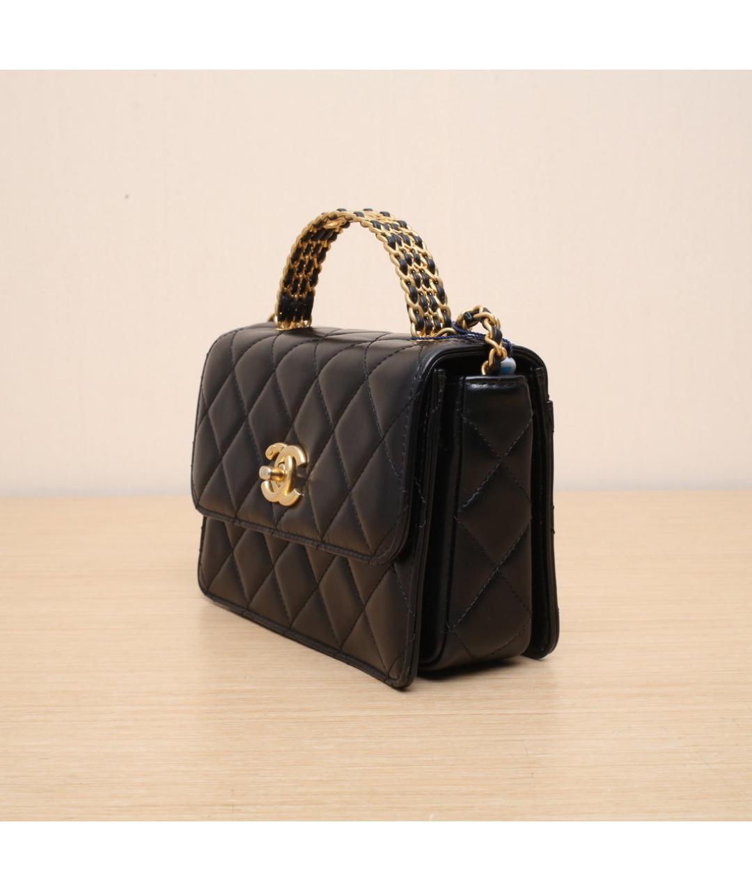 CHANEL Черная кожаная сумка через плечо, фото 4