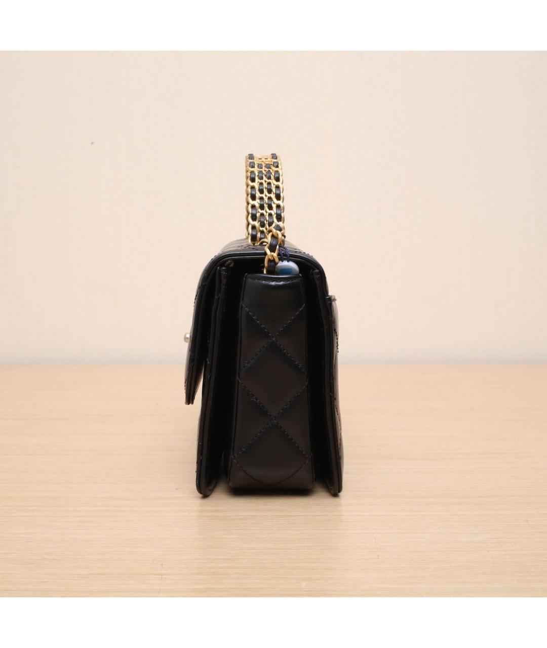 CHANEL Черная кожаная сумка через плечо, фото 5