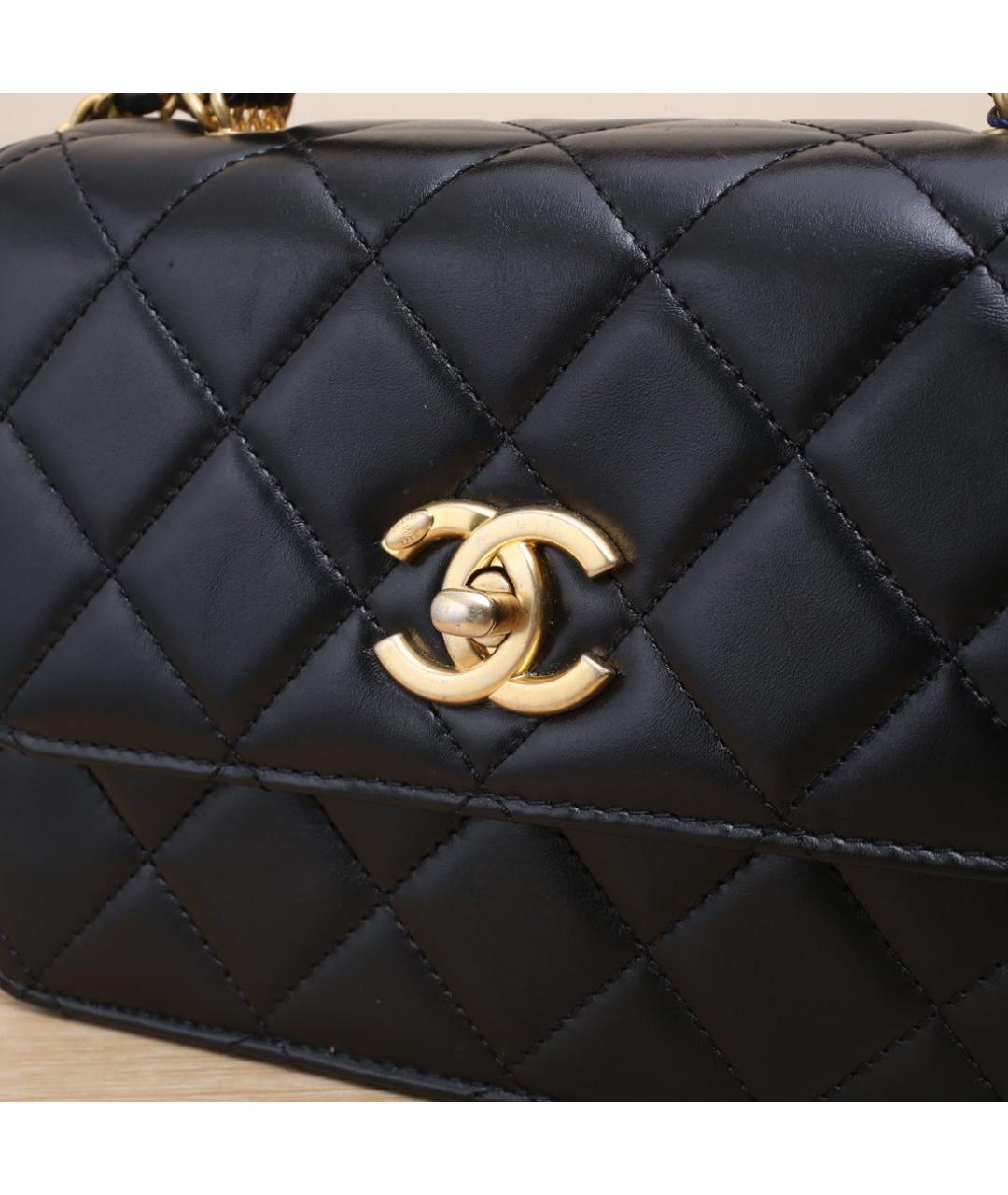 CHANEL Черная кожаная сумка через плечо, фото 8