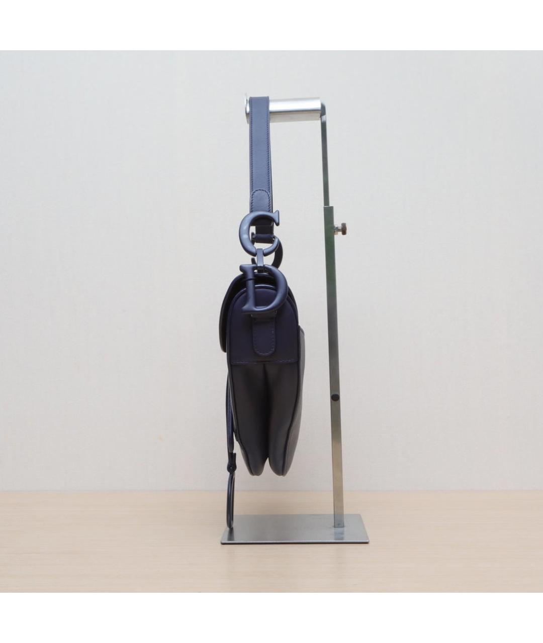 CHRISTIAN DIOR Черная кожаная сумка через плечо, фото 5