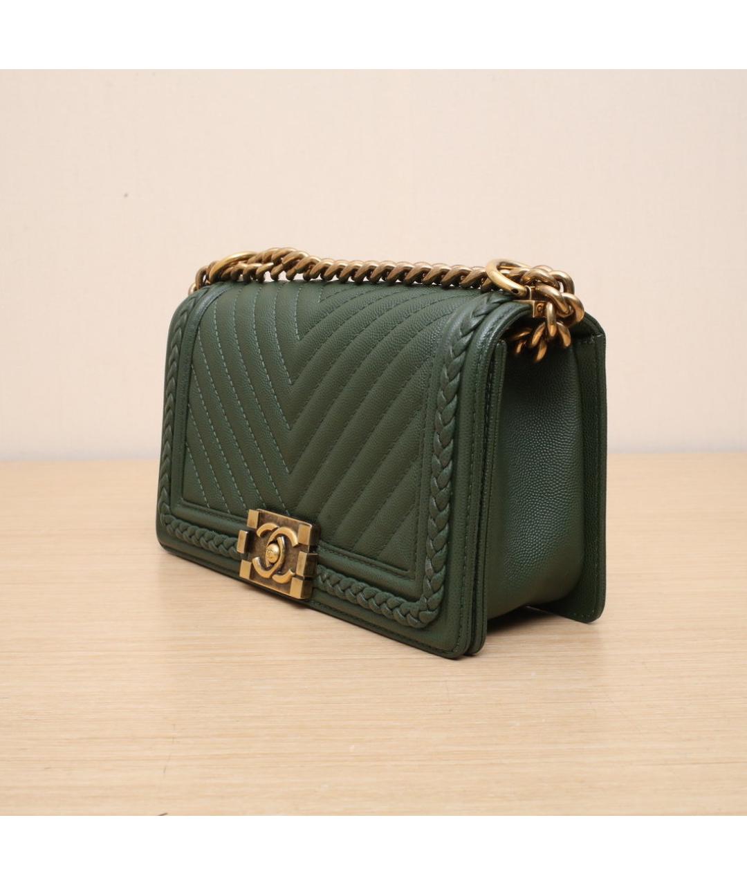 CHANEL Зеленая кожаная сумка через плечо, фото 4