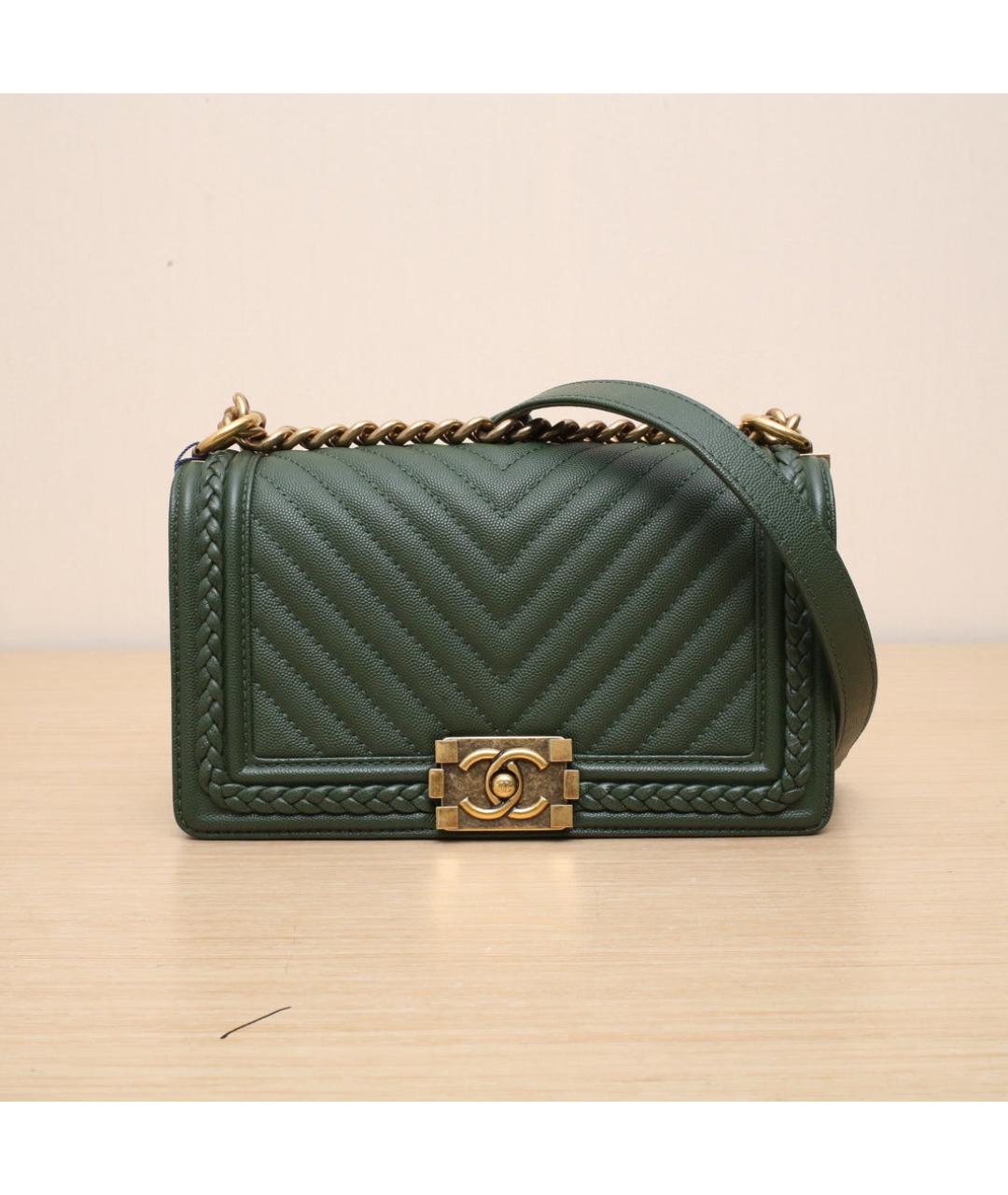 CHANEL Зеленая кожаная сумка через плечо, фото 3