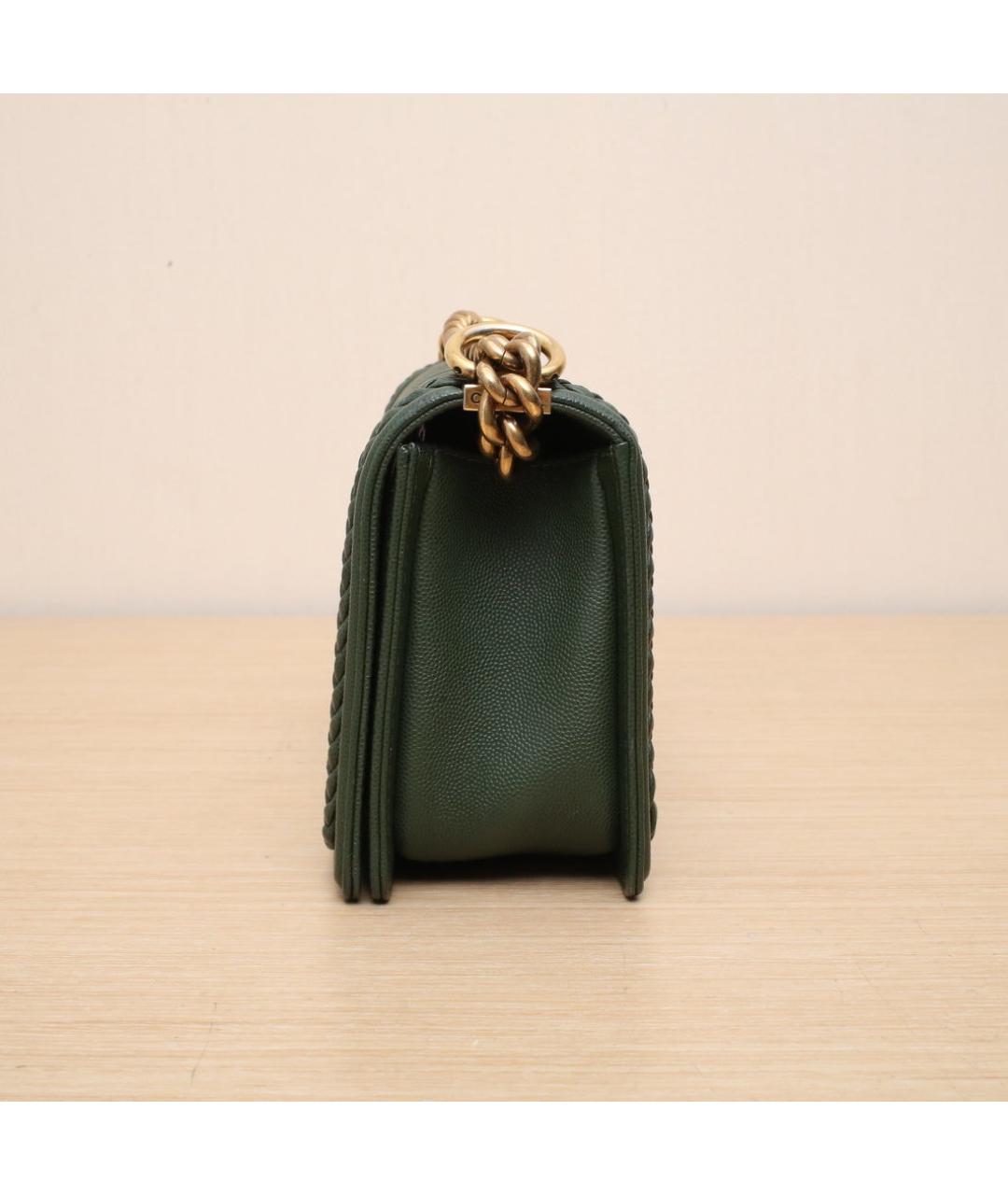 CHANEL Зеленая кожаная сумка через плечо, фото 5