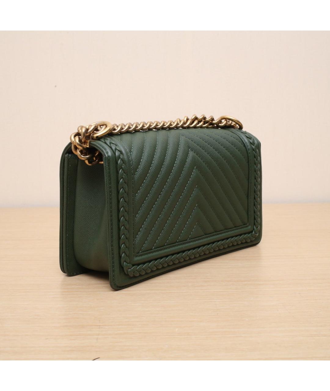 CHANEL Зеленая кожаная сумка через плечо, фото 6