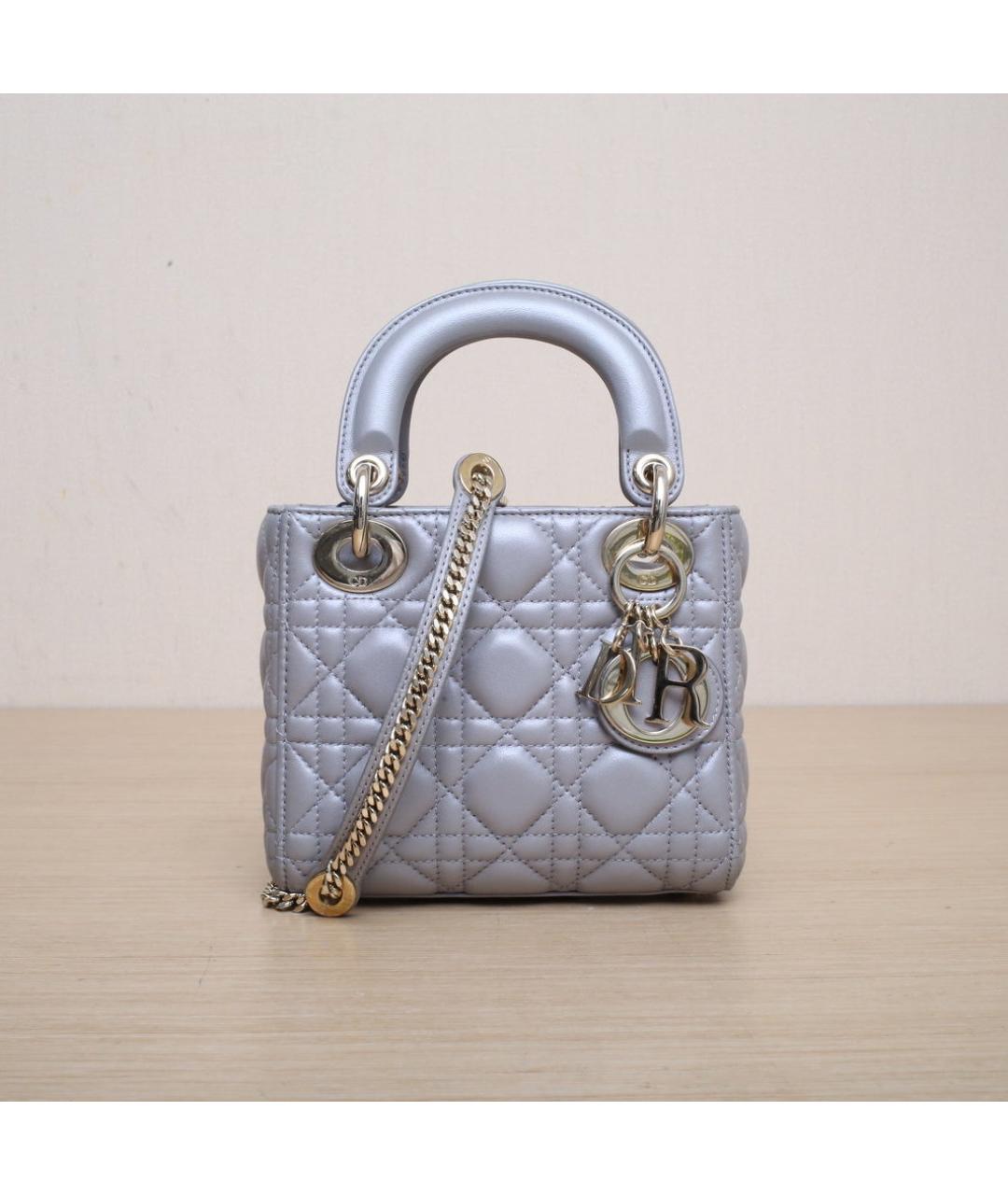 CHRISTIAN DIOR Синяя кожаная сумка через плечо, фото 3