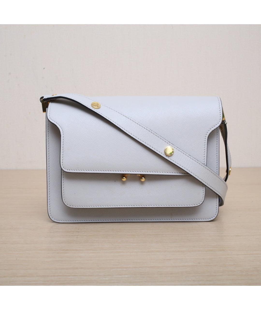 MARNI Белая кожаная сумка через плечо, фото 2