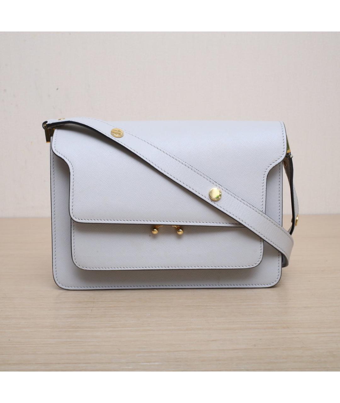 MARNI Белая кожаная сумка через плечо, фото 3