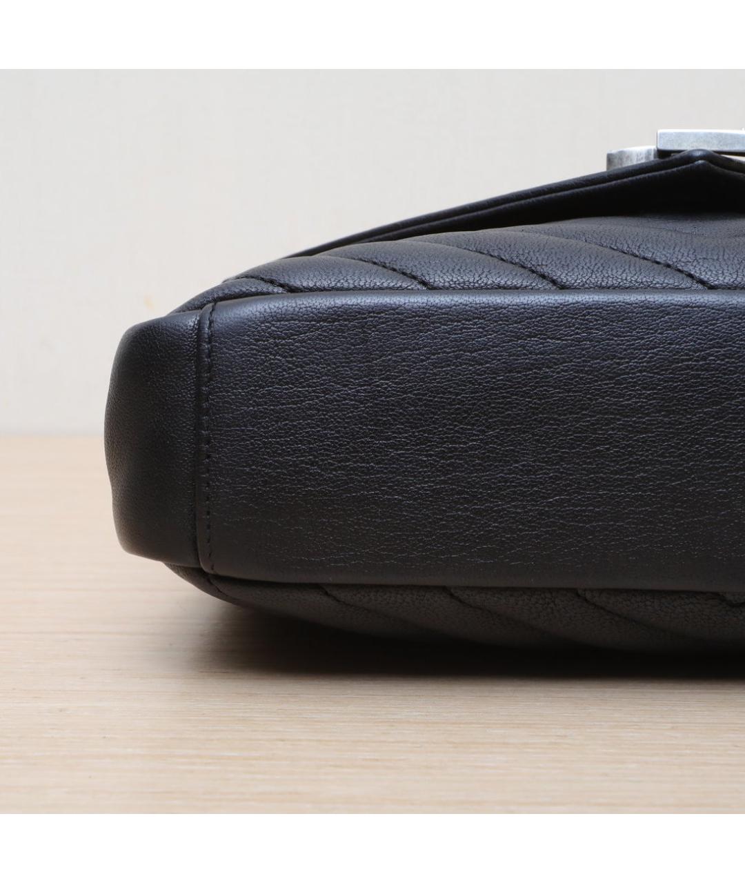SAINT LAURENT Черная кожаная сумка через плечо, фото 9