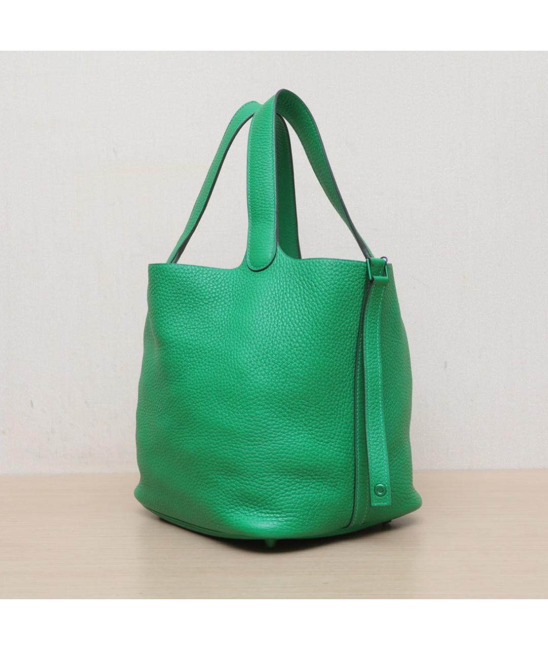 HERMES Зеленая кожаная сумка через плечо, фото 6