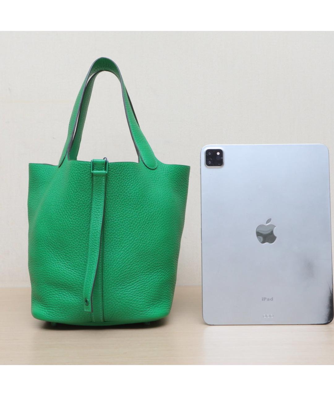 HERMES Зеленая кожаная сумка через плечо, фото 7