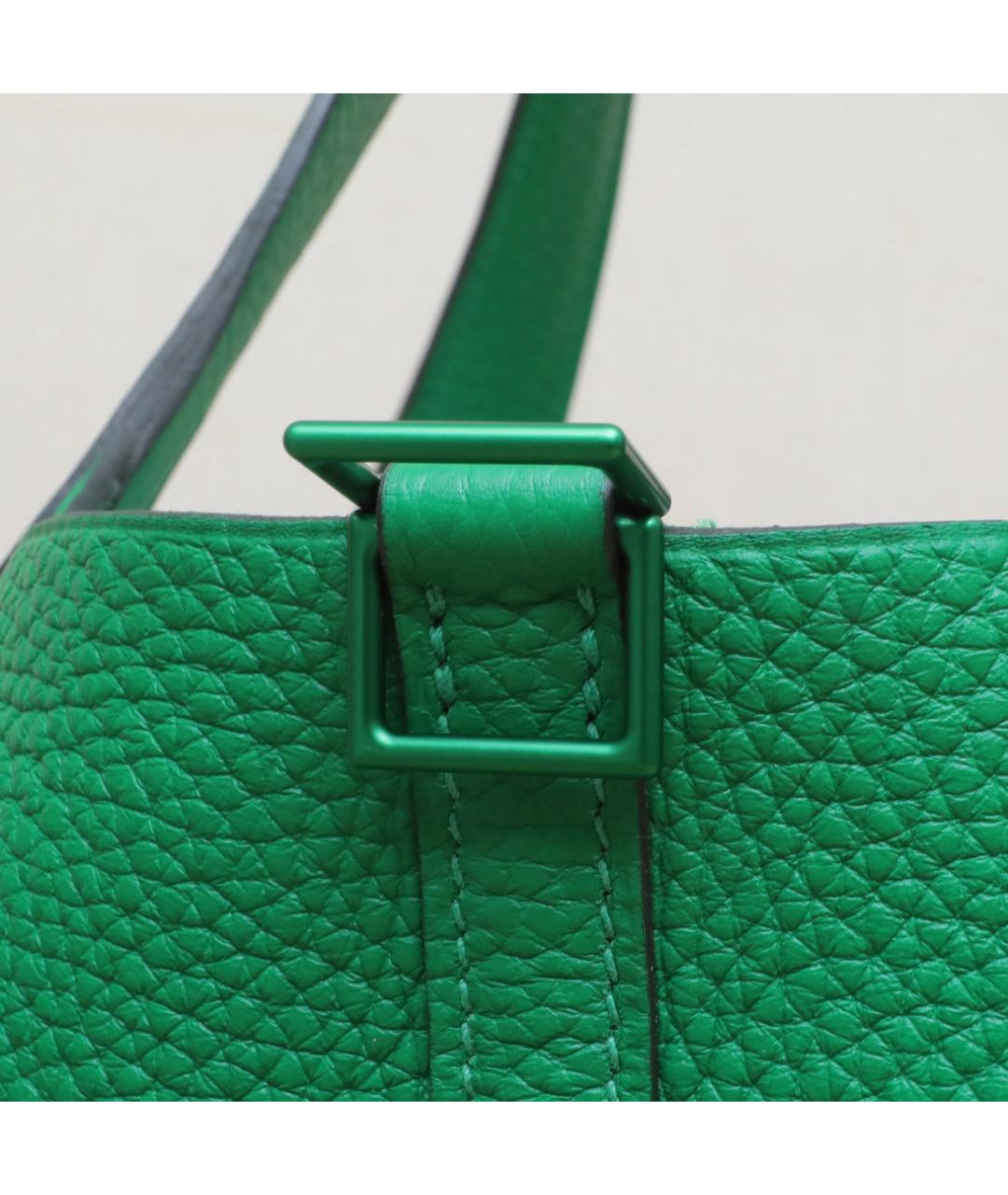 HERMES Зеленая кожаная сумка через плечо, фото 8