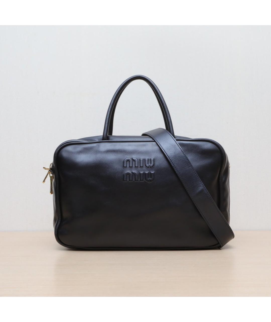MIU MIU Черная кожаная сумка через плечо, фото 2