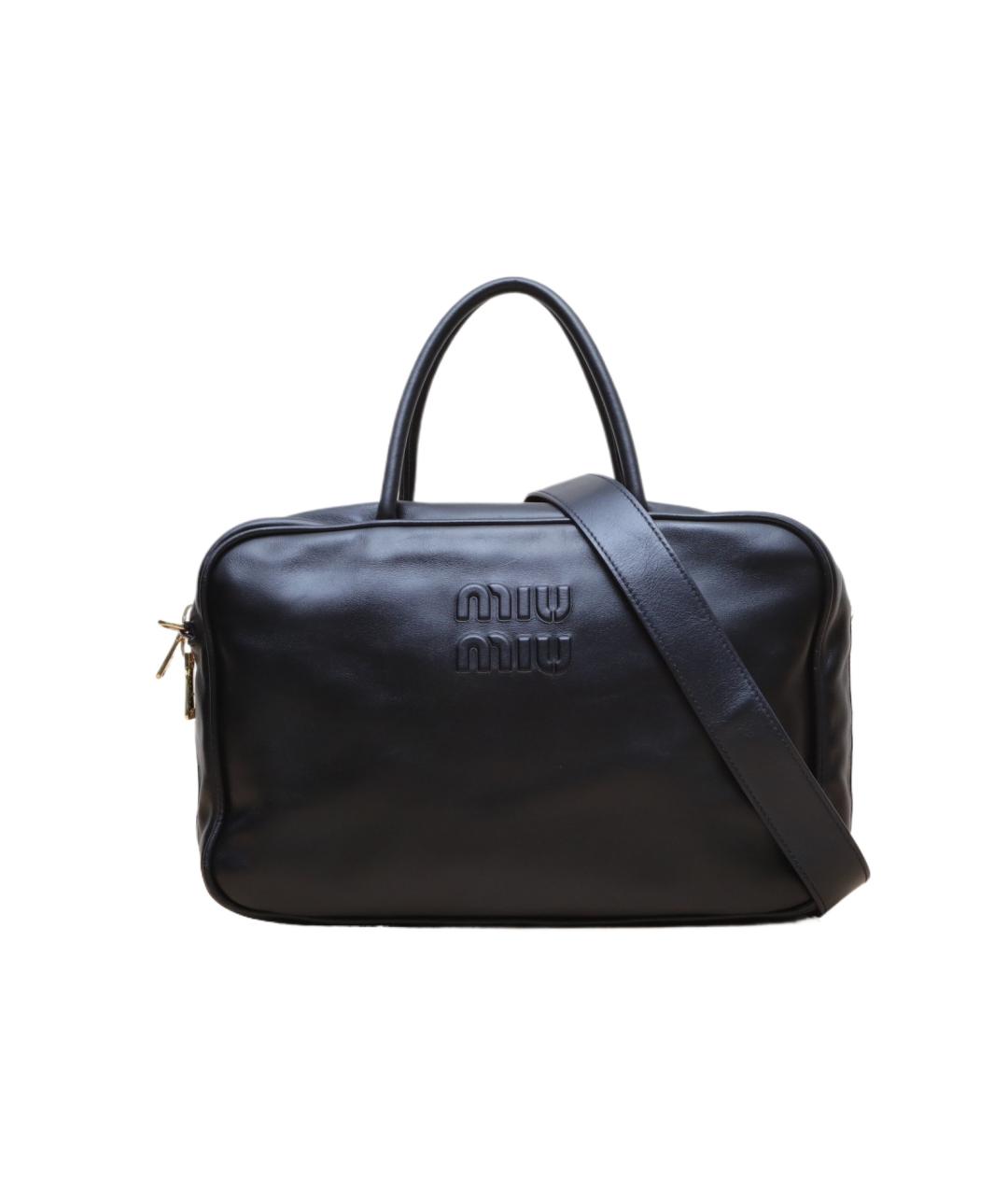 MIU MIU Черная кожаная сумка через плечо, фото 1