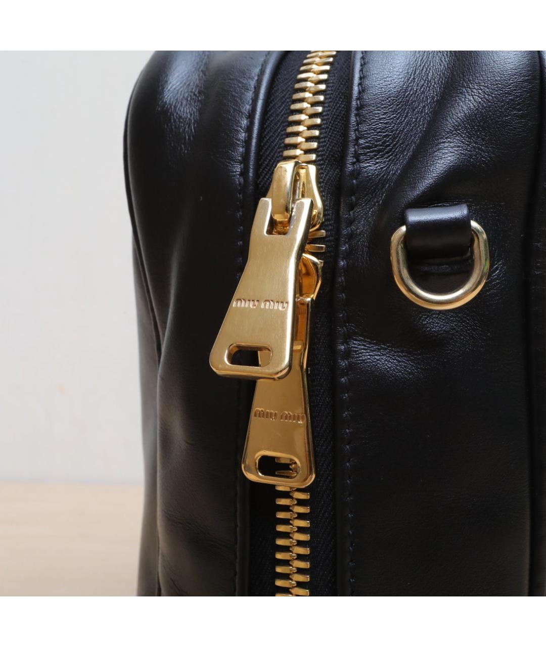 MIU MIU Черная кожаная сумка через плечо, фото 7