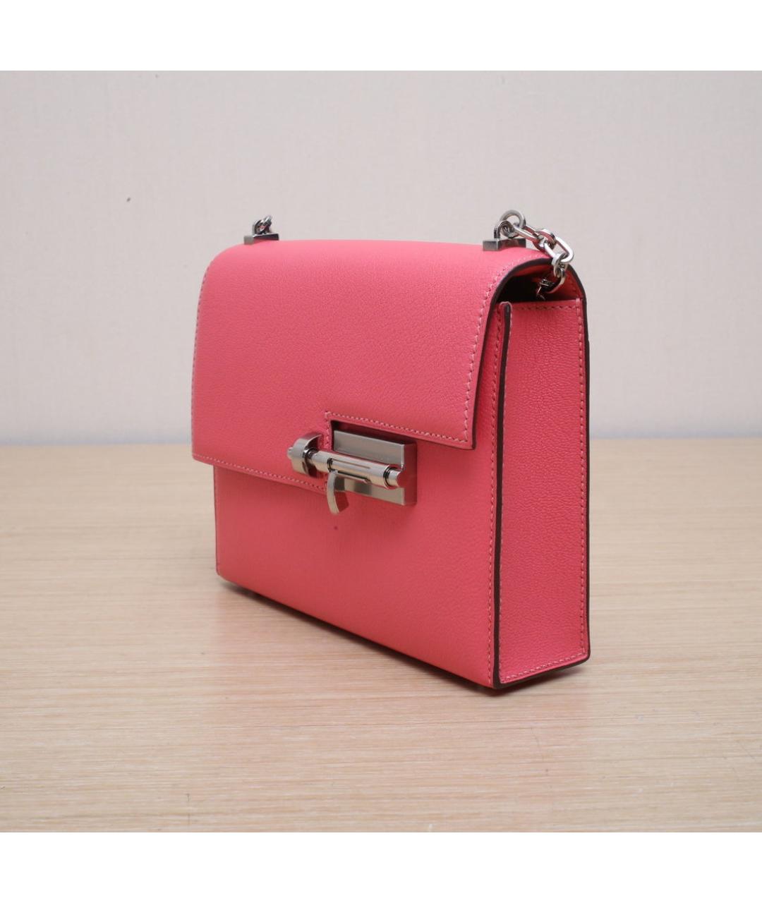 HERMES Розовая кожаная сумка через плечо, фото 4